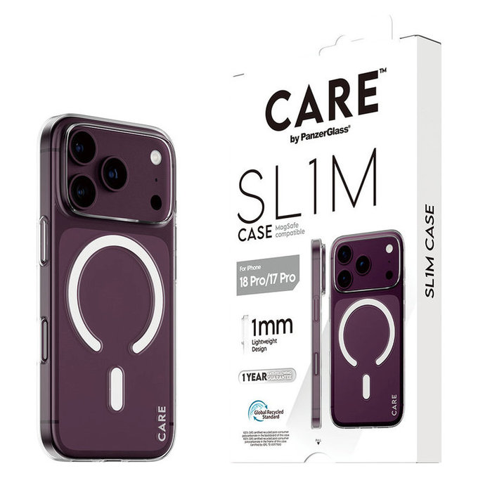 Калъф SL1M с MagSAFE за iPhone 18 Pro/17 Pro/16e, Прозрачен, PanzerGlass