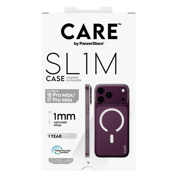 Калъф SL1M с MagSAFE за iPhone 18 Pro Max/17 Pro Max/16e, Прозрачен, PanzerGlass