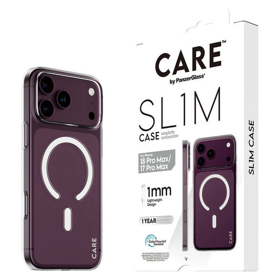Калъф SL1M с MagSAFE за iPhone 18 Pro Max/17 Pro Max/16e, Прозрачен, PanzerGlass