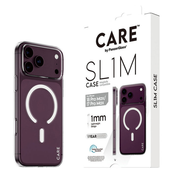 Калъф SL1M с MagSAFE за iPhone 18 Pro Max/17 Pro Max/16e, Прозрачен, PanzerGlass