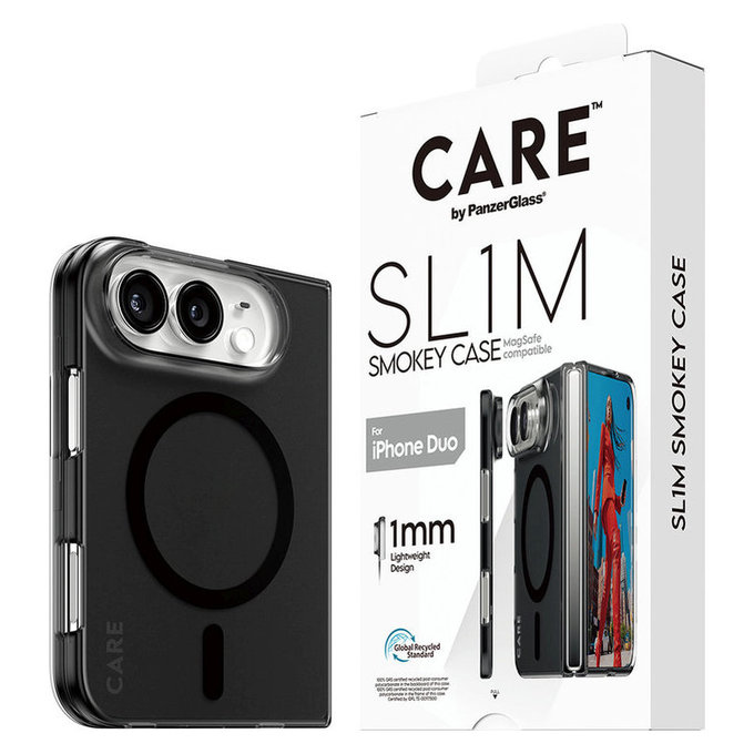 Калъф SL1M Smokey с черен MagSafe за iPhone Duo, PanzerGlass