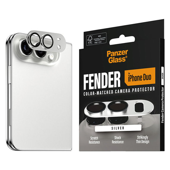 Протектор за обектив на задна камера Fender за iPhone Duo, Бял, PanzerGlass