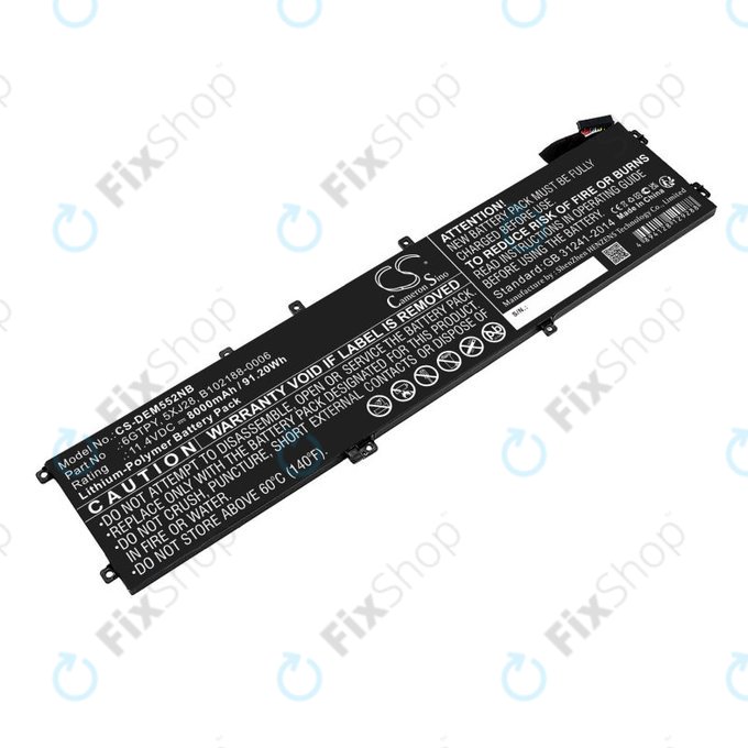 Батерия за Dell XPS 15, Dell Precision 9560, 9570, 8000mAh, Li-Pol, 11.4V, 6GTPY, HQ