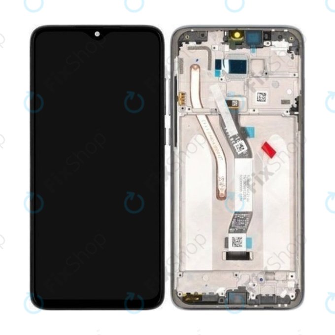 дисплей за Xiaomi Redmi Note 8 Pro, Тъчскрийн и рамка, 56000500G700, 5601100040B6, Mineral Grey, Genuine Service Pack