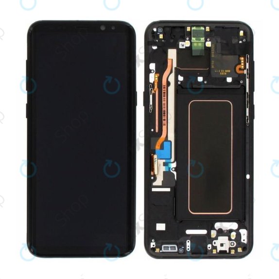 дисплей за Samsung S8 Plus G955F, Тъчскрийн и рамка, Midnight Black, GH97-20470A, GH97-20564A, GH97-20565A, Genuine Service Pack