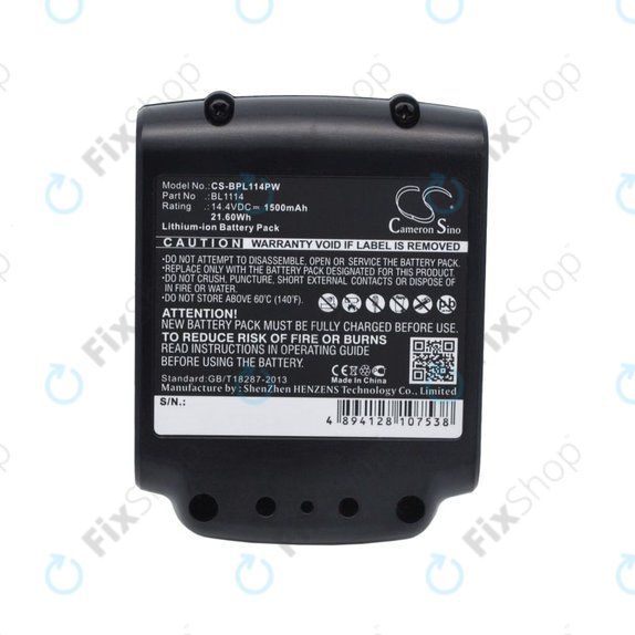 Батерия за Black & Decker ASL146BT12A, LBXR16, SSL20SB, 1500mAh, Li-Ion, 14.4V, BL1114, HQ