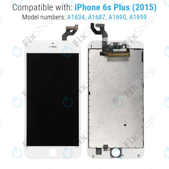 Дисплей за iPhone 6S Plus, White, Тъчскрийн с рамка