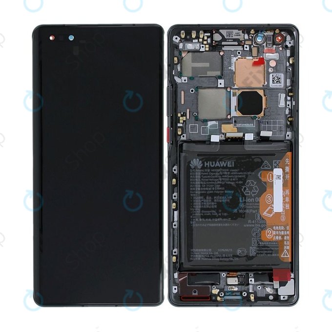 Дисплей с тъчскрийн, рамка и батерия за Huawei Mate 40 Pro NOH-NX9, 02353YMT, черен, Black, Genuine Service Pack
