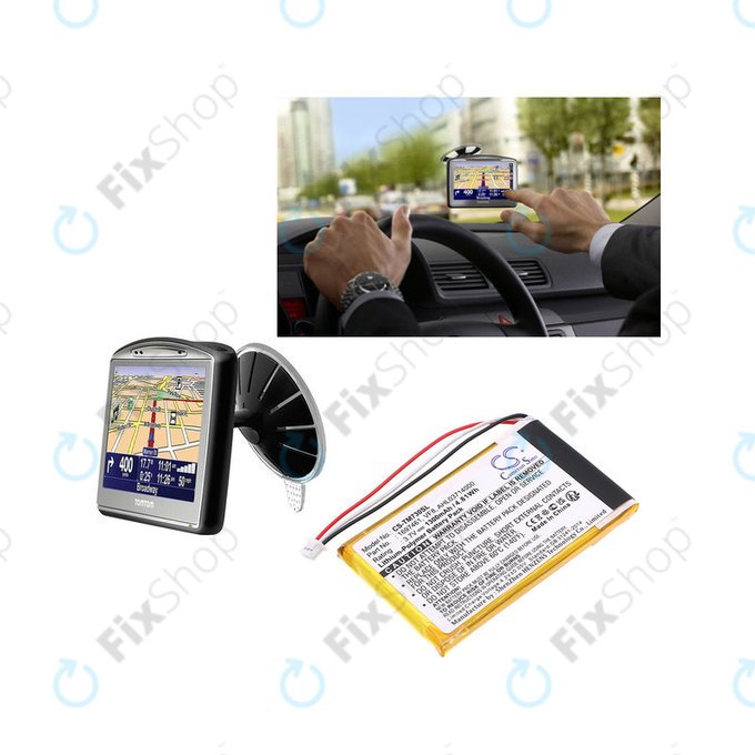 Батерия за TomTom Go 530 Live, 630T, 720, 730T, 930T, 1697461, Li-Polymer, 3.7V, 1300mAh, HQ