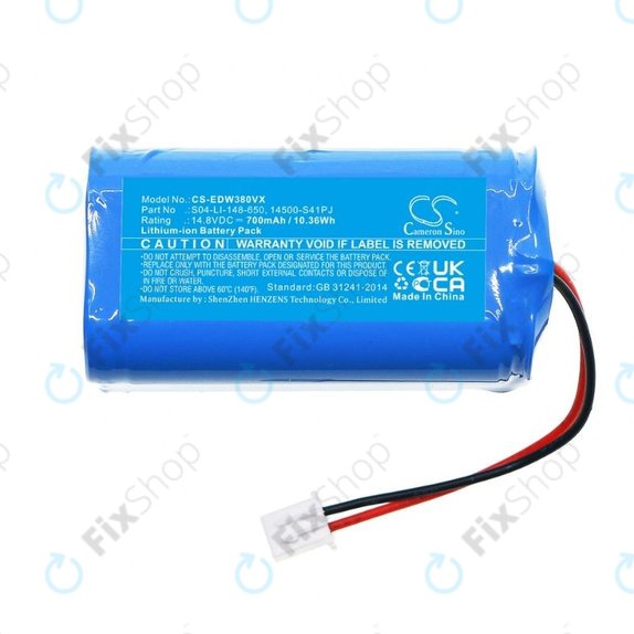 Батерия за Ecovacs Winbot W-series, S04-LI-148-650, 14500-S41PJ, Li-Ion 14.8V 700mAh, HQ