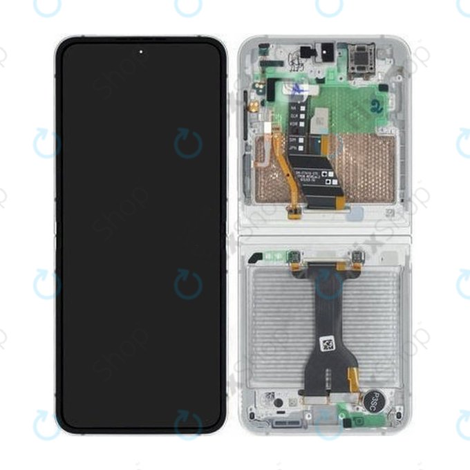 Дисплей за Samsung Z Flip 7 FE F761B, White, Тъчскрийн с рамка, GH82-37734B Genuine Service Pack