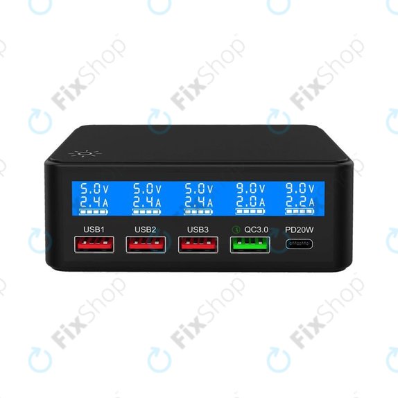 USB зарядна станция с USB 3.0 и USB-C, FixPremium
