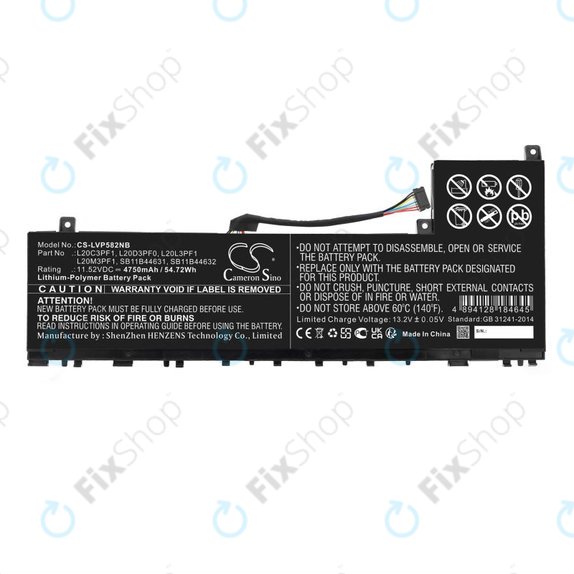 Батерия за Lenovo IdeaPad 5 Pro 14ITL6, 4750mAh, Li-Pol, 11.52V, L20C3PF1, HQ