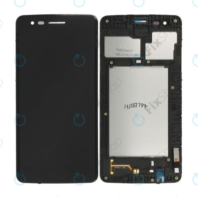 дисплей за LG K8 M200N (2017), Тъчскрийн и рамка, черен, Black, TFT