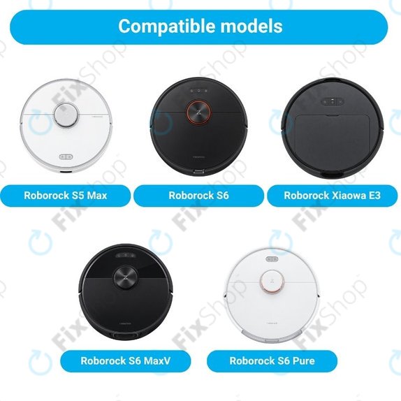 Комплект резервни части за Xiaomi Roborock S5 Max, S6, S6 MaxV, S6 Pure, Xiaowa E3 (2x Основна четка, 4x Филтър, 4x Странична четка – черна)