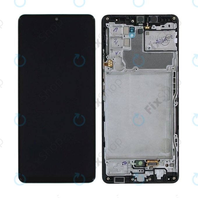 дисплей за Samsung A42 5G A426B, Тъчскрийн и рамка, GH82-24375A, GH82-24376A, Prism Dot Black, Genuine Service Pack