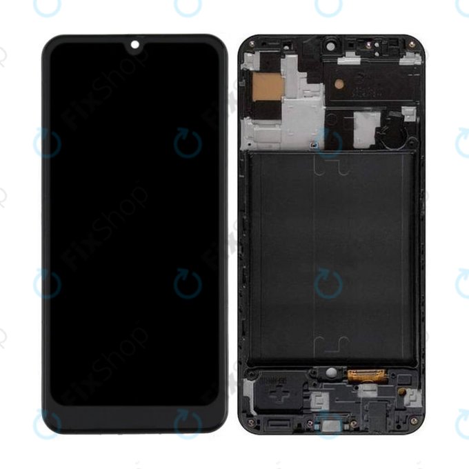 дисплей за Samsung A50 A505F, Тъчскрийн и рамка, черен, Black, TFT
