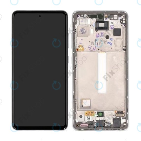 дисплей за Samsung A52s 5G A528B, Тъчскрийн и рамка, GH82-26861D, GH82-26863D, GH82-26910D, GH82-26909D, Awesome White, Genuine Service Pack