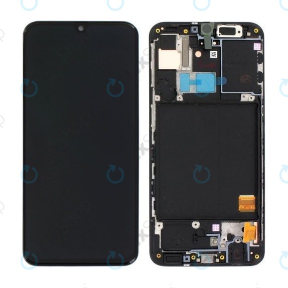 дисплей за Samsung A40 A405F, GH82-19672A, GH82-19674A, Тъчскрийн и рамка, черен, Black, Genuine Service Pack