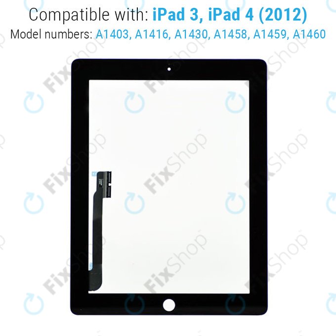 Тъчскрийн с бутон Home за iPad 3, iPad 4, Black