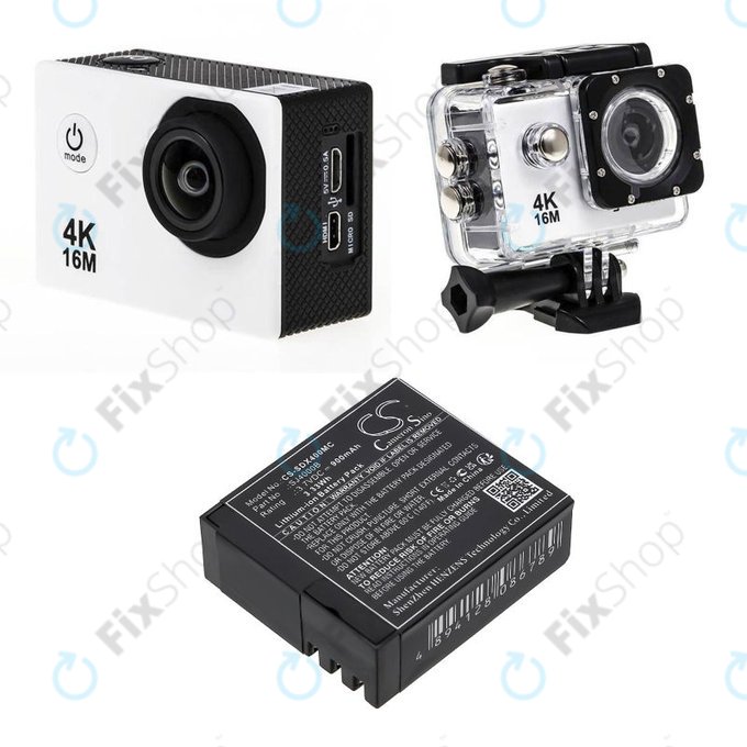 Батерия за SJCAM SJ4000, SJ5000, 900mAh, Li-Ion, 3.7V, SJ4000B, HQ