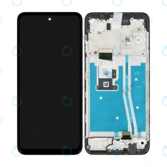 дисплей за Motorola Moto G53 5G, Тъчскрийн и рамка, 5D68C22150, черен, Black, Genuine Service Pack