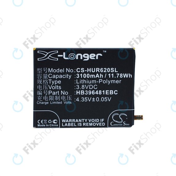 Батерия за Huawei Ascend Y6 2, Honor 5a, Huawei G7 Plus, 3100mAh, Li-Pol, 3.8V, HB396481EBC, HQ