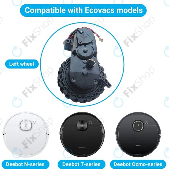 Колело с мотор за Ecovacs Deebot N-series, T-series, Ozmo-series, ляв, Left
