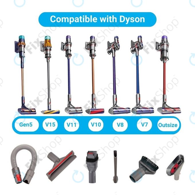 Допълнителни накрайници, комплект 6бр., за Dyson V-series, Outsize