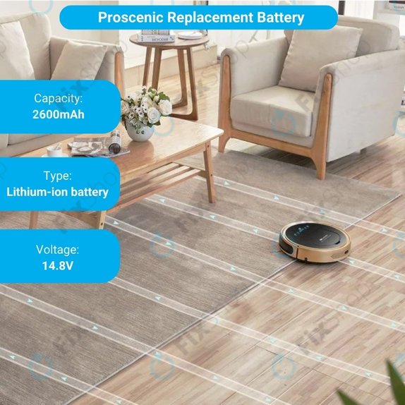Батерия за Proscenic Cocoa Smart 780T, 790T, Summer P1s, P2s, VR1717, Li-Ion 14.8V 2600mAh, HQ