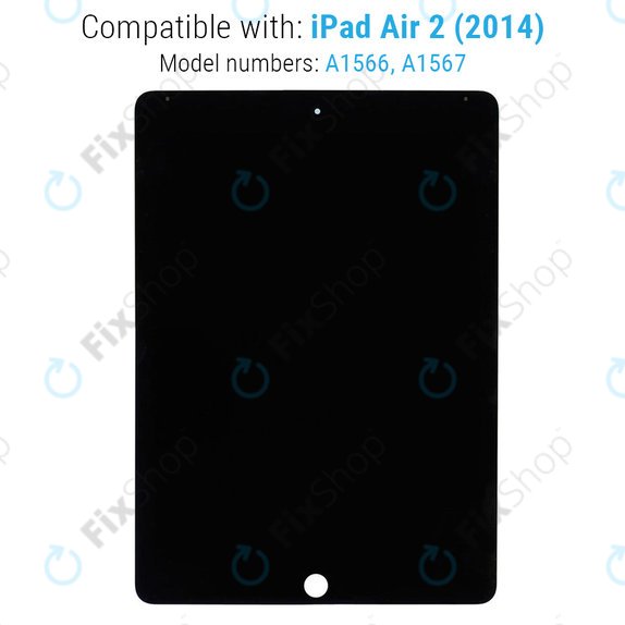 LCD дисплей за iPad Air 2, Black, Тъчскрийн без рамка, Refurbished