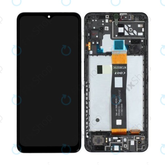 дисплей + тъчскрийн + рамка за Samsung A04S A047F, GH82-29805A, GH82-29806A, черен, Black, Genuine Service Pack