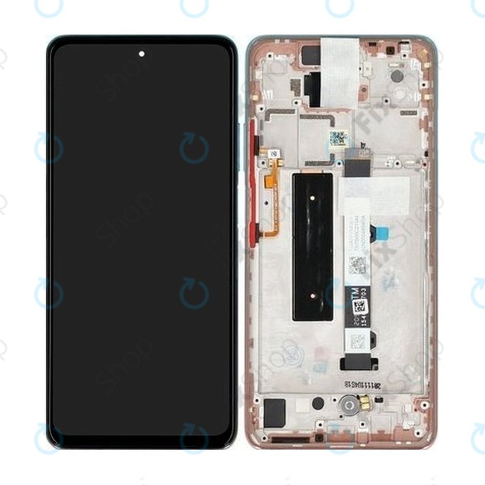 дисплей за Xiaomi Mi 10T Lite 5G, Тъчскрийн и рамка, 5600050J1700, Rose Gold Beach, Genuine Service Pack