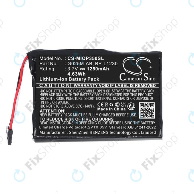 Батерия за Mitac Mio P350, P550, 1250mAh, Li-Ion, 3.7V, BL-LP1230, HQ