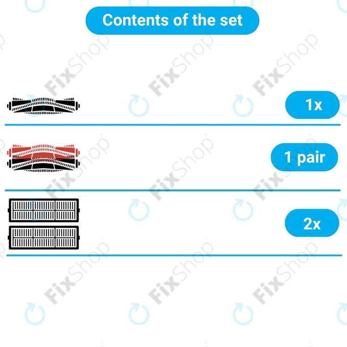 Комплект резервни части за Bissell Crosswave 17132, 2225N, 2582N, 3551N (1x въртяща се четка за килими, 1 чифт въртящи се четки за различни повърхности, 2x Филтър)