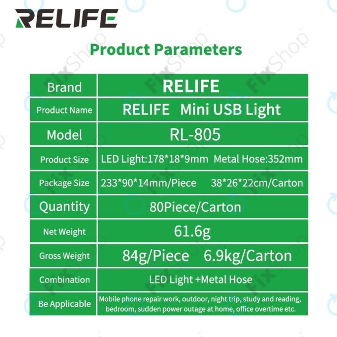 USB мини LED лампа, Relife RL-805