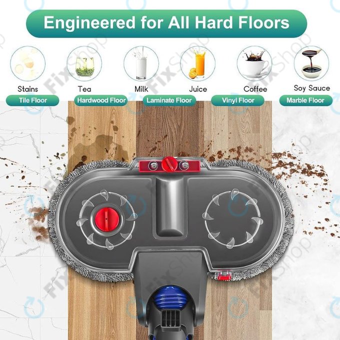 Електрическа моп глава с резервоар за вода за Dyson V-series, Outsize