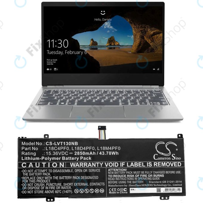 Батерия за Lenovo ThinkBook 13s, 14s, 2850mAh, Li-Pol, 15.36V, L18C4PF0, HQ