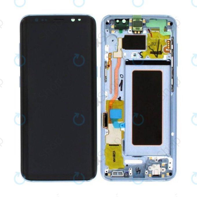 дисплей за Samsung S8 G950F, Тъчскрийн и рамка, Coral Blue, GH97-20457D, GH97-20473D, GH97-20458D, GH97-20629D, Genuine Service Pack