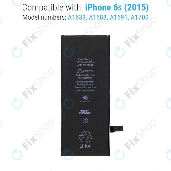 Батерия за iPhone 6S, 1715mAh, FixPremium