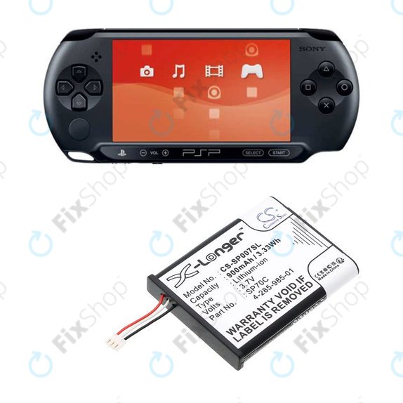 Батерия за Sony PSP E1000, E1002, E1004, E1008, 900mAh, Li-Ion, 3.7V, SP70C, HQ