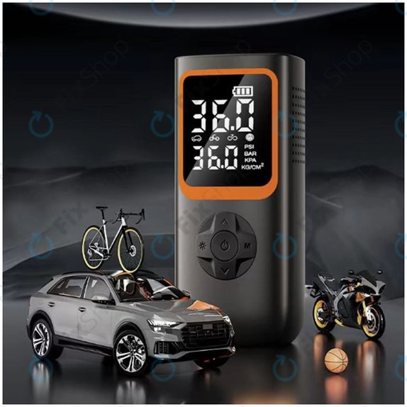 Преносим електрически въздушен компресор с аксесоари (11.1V, 2000mAh)