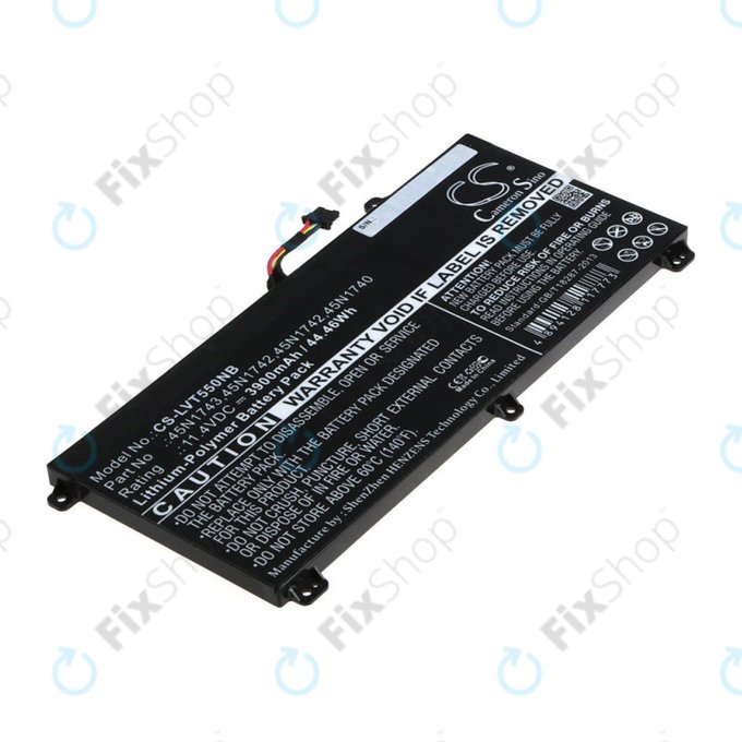 Батерия за Lenovo ThinkPad T550, T560, W550, 3900mAh, Li-Pol, 11.4V, 45N1743, HQ