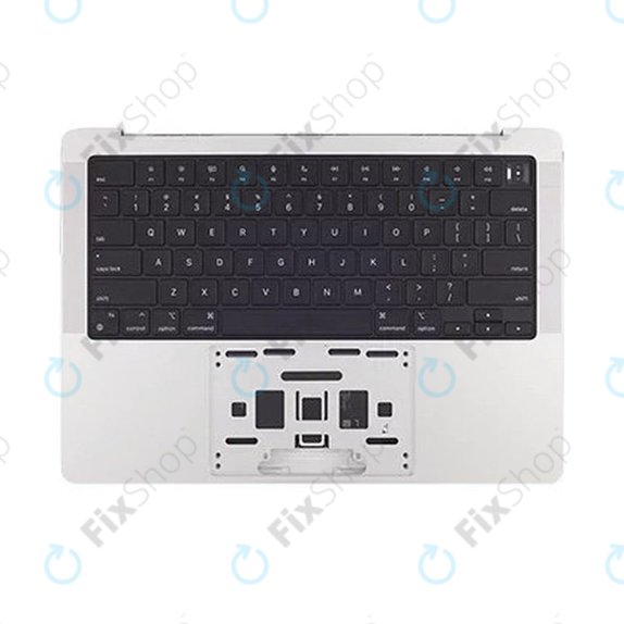 Горен корпус с клавиатура за MacBook Pro 14", A2442 (2021), A2779 (2023), с US клавиатура и батерия, Silver, 661-21973, Genuine Apple