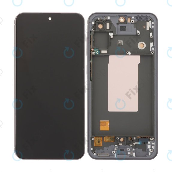 Дисплей за Samsung A56 A566E, Awesome Graphite, Тъчскрийн с рамка, TFT