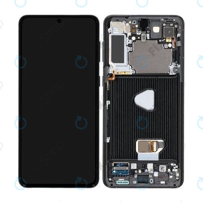дисплей за Samsung S21 Plus G996B, Тъчскрийн и рамка, GH82-24554A, GH82-24553A, GH82-27267A, Phantom Black, Genuine Service Pack