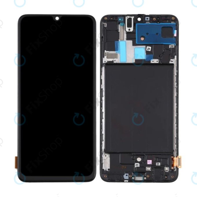 дисплей за Samsung A70 A705F, Тъчскрийн и рамка, черен, Black, TFT