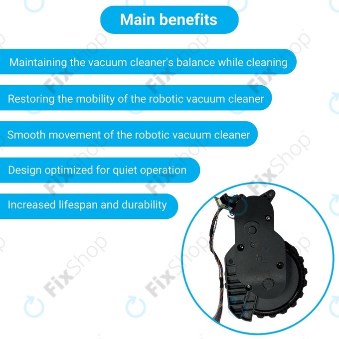 Колело с мотор за Xiaomi Roborock S5 Max, S6 Pure, S7, десен, Right, черен, Black