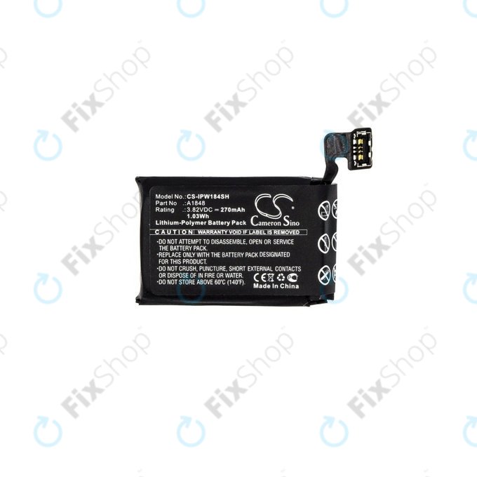 Батерия за Apple Watch 3 38 mm, 270mAh, GPS + Cellular Version, Li-Pol, 3.82 V, A1848, HQ