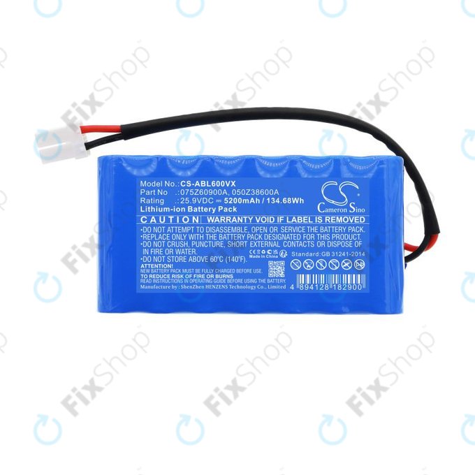 Батерия за Wiper i130S, Ambrogio Twenty Elite, 5200mAh, Li-Ion, 25.9V, 075Z60900A, HQ